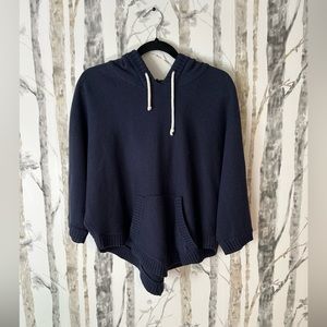 Poncho style pullover hoodie
